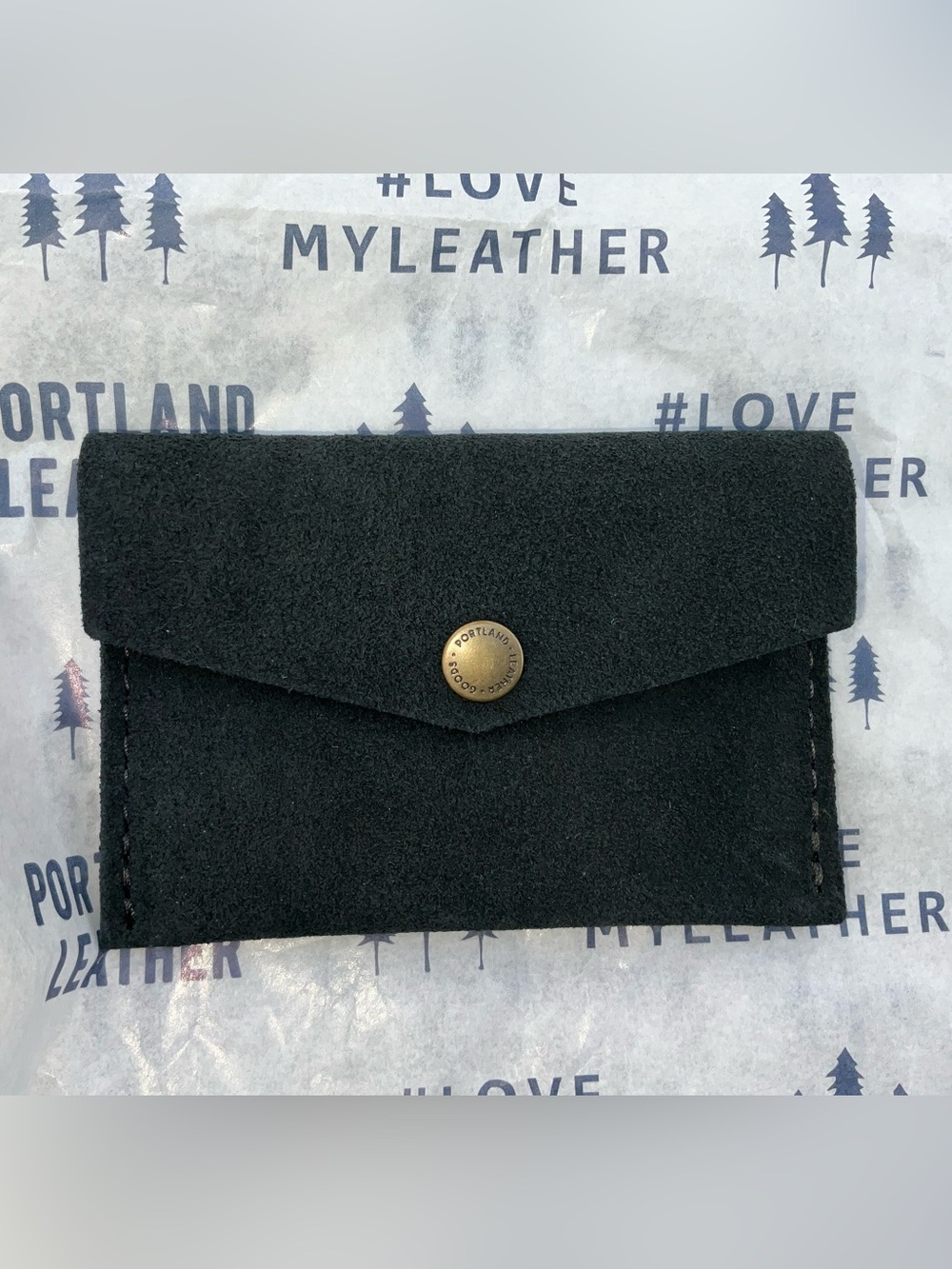 Portland Leather Mini Envelope Wallet in Peppercorn-NEW